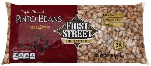 First Street Triple Cleaned Pinto Beans - 1 lb