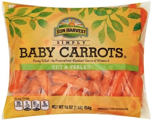Sun Harvest Cut & Peeled Baby Carrots - 16 oz