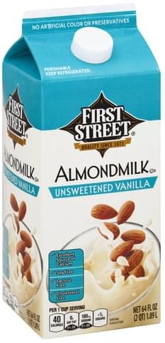 First Street Unsweetened Vanilla Almondmilk - 64 oz