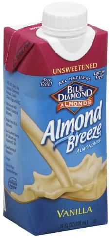 Blue Diamond Unsweetened, Vanilla Almond Milk - 11 oz