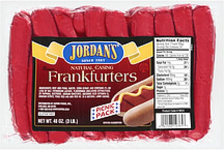 Jordan S Natural Casing Frankfurters 48 Oz Nutrition Information Innit
