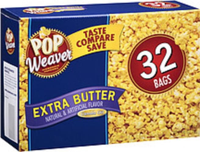 Pop Weaver Extra Butter Microwave Popcorn 32, Nutrition Information