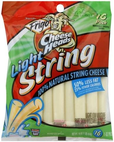 Frigo 100% Natural, Light, Mozzarella String Cheese - 16 ea