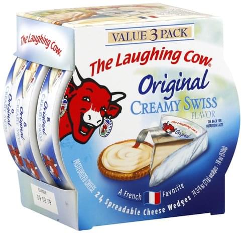 The Laughing Cow Creamy Swiss Flavor, Original Spreadable Cheese Wedges