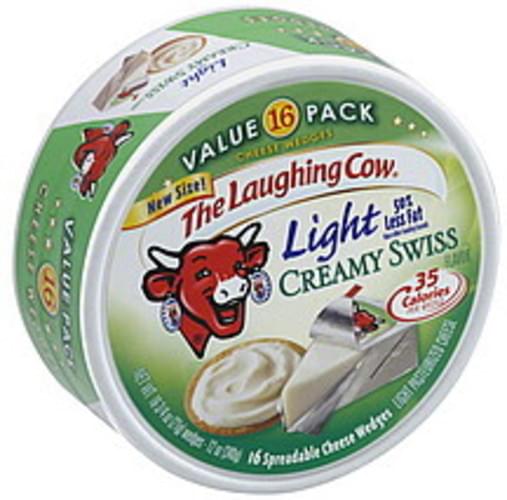 The Laughing Cow Light, Creamy Swiss Flavor, Value Pack Cheese Wedges