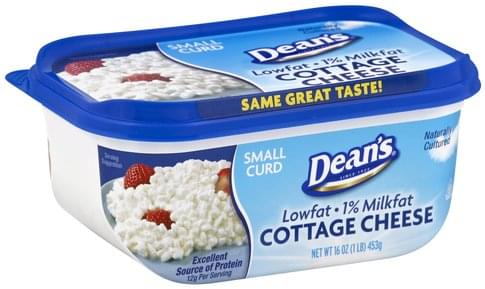 Deans Small Curd 1 Milkfat Lowfat Cottage Cheese 16 Oz