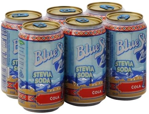 Blue Sky Stevia, Cola Soda - 6 ea