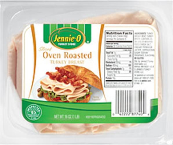 JennieO Turkey Store Oven Roasted Sliced Turkey Breast (877406) 16 oz, Nutrition Information