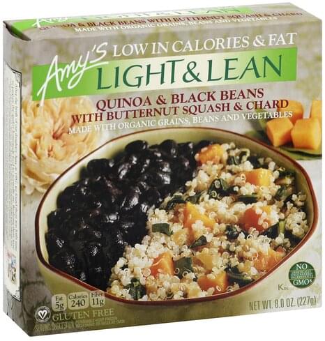 Amys with Butternut Squash & Chard, Light & Lean Quinoa & Black Beans - 8 oz