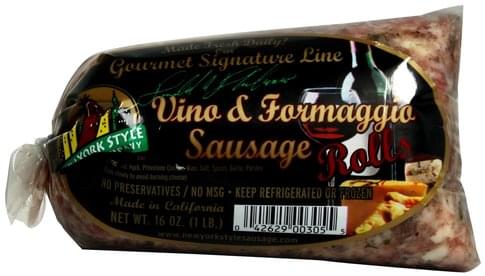New York Style Sausage Vino & Formaggio Sausage Rolls - 1 ea, Nutrition