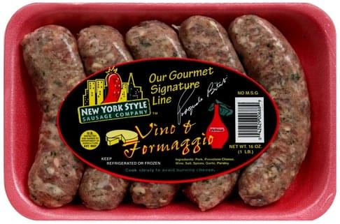 New York Style Sausage Vino & Formaggio Sausage - 16 oz, Nutrition