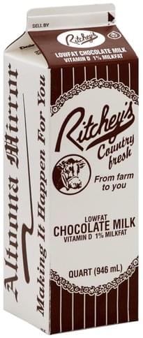 Ritcheys Chocolate, 1% Milkfat Milk - 1 QT, Nutrition Information | Innit
