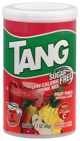 Tang Sugar Free, Fruit Punch Low Calorie Drink Mix - 1.7 oz, Nutrition