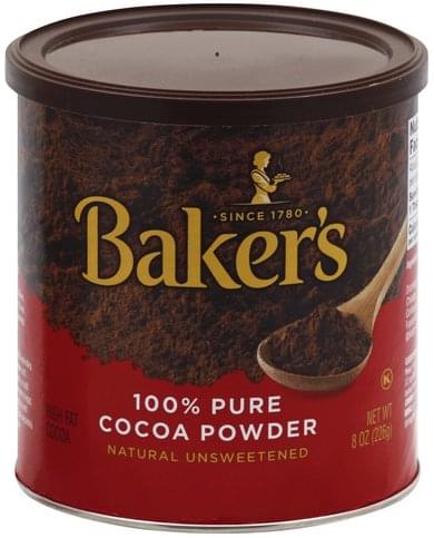 Bakers 100% Pure, Natural Unsweetened Cocoa Powder - 8 oz