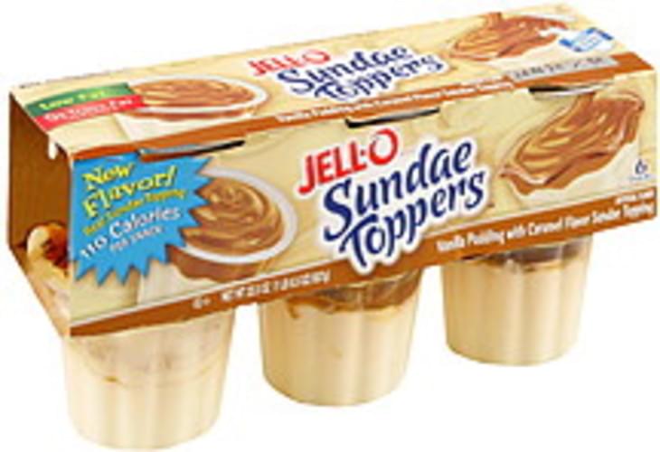 Jell O Vanilla Pudding with Caramel Flavor Sundae Topping 6 ea