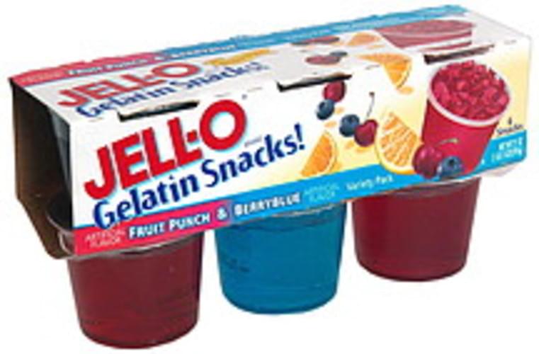 JellO Fruit Punch & Berryblue Gelatin Snacks 6 ea, Nutrition