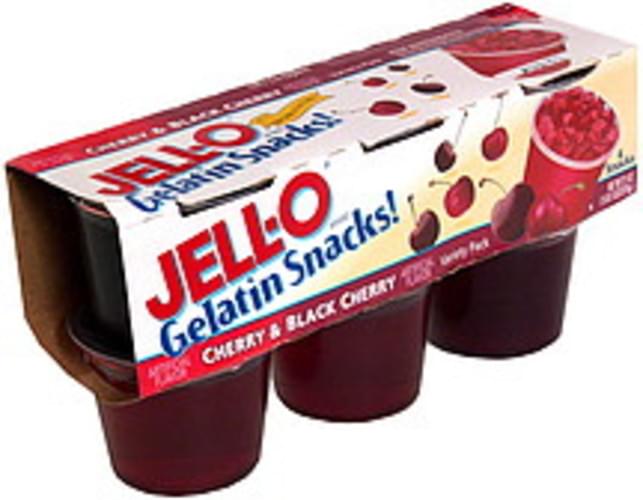 Jell O Cherry & Black Cherry Gelatin Snacks 6 ea, Nutrition
