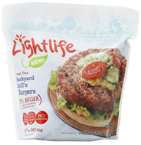 Lightlife Backyard Grill N Burgers Veggie Burgers 4 Ea