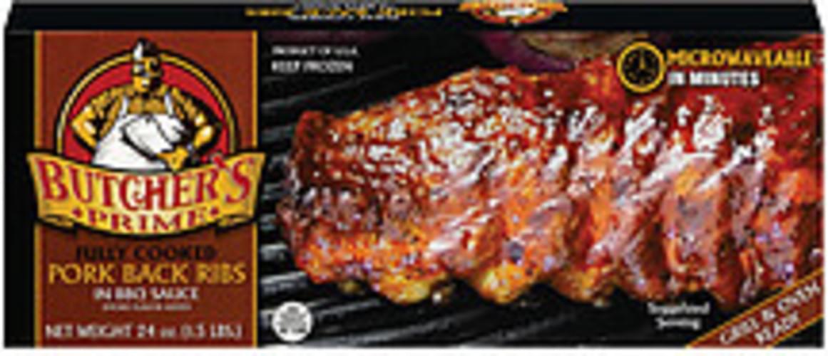 Butcher's Prime Pork Back Ribs In BBQ Sauce Ribs Butchers Prime 24 oz