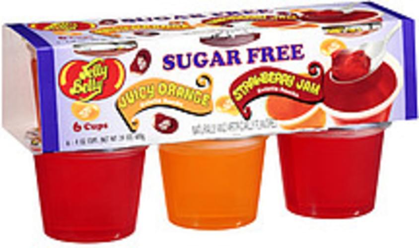 Jelly Belly Sugar Free Juicy Orange & Strawberry Jam 4 Oz Cups Gelatin