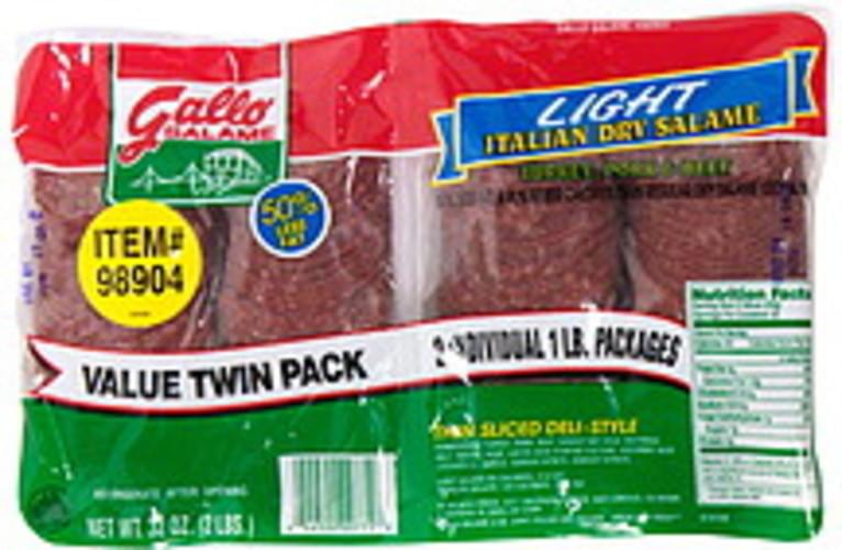Gallo Light, Value Pack Italian Dry Salame 2 ea, Nutrition