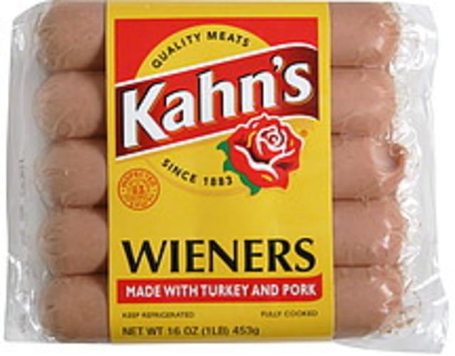 Kahns Wieners 16 oz, Nutrition Information Innit