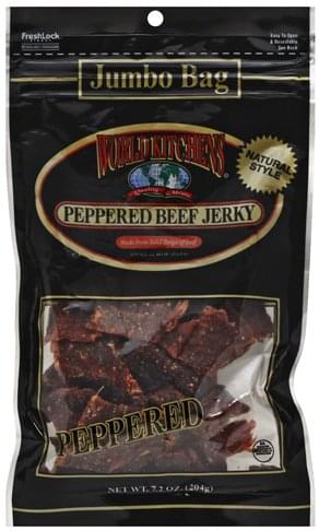 World Kitchens Peppered Jumbo Bag Beef Jerky 7 2 Oz Nutrition