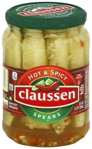 Claussen Hot & Spicy, Spears Pickles - 24 oz, Nutrition ...
