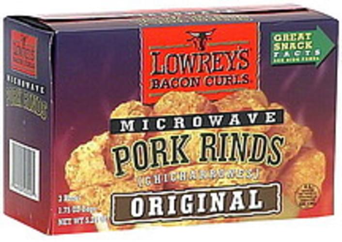 Lowreys Original Microwave Pork Rinds 3 ea, Nutrition Information Innit