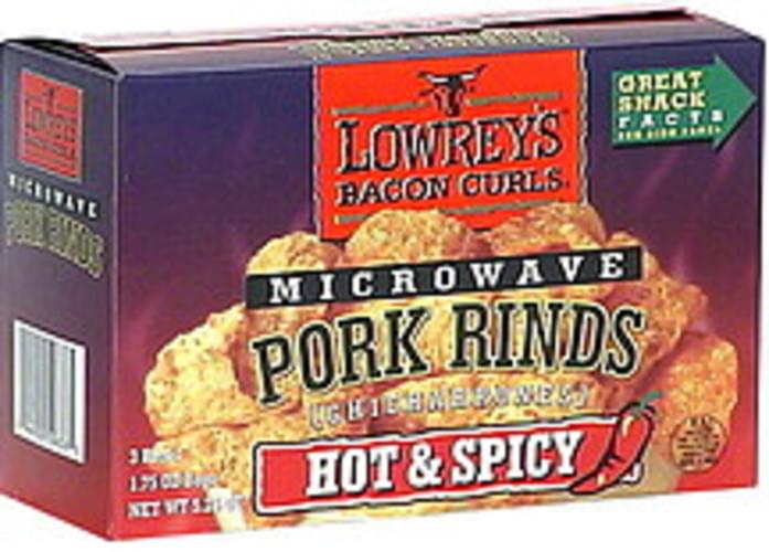 Lowreys Hot & Spicy Microwave Pork Rinds 3 ea, Nutrition Information