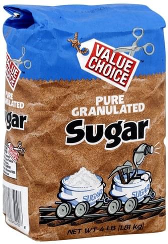 Value Choice Pure Granulated Sugar - 4 lb, Nutrition Information | Innit