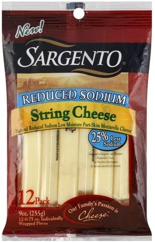 Sargento Reduced Sodium String Cheese - 12 ea, Nutrition Information