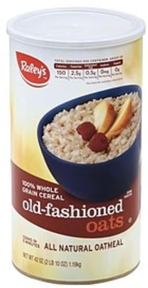 Raleys All Natural, Old Fashioned Oats Oatmeal - 42 oz