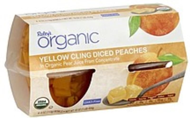 Raleys Diced, Yellow Cling, in Organic Pear Juice from Concentrate Peaches - 4 ea