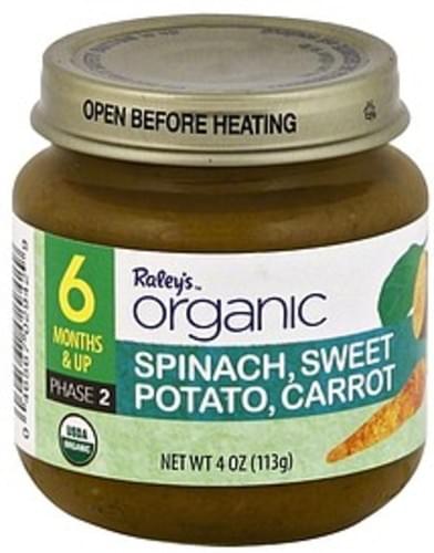 Raleys Phase 2 (6 Months & Up) Spinach, Sweet Potato, Carrot - 4 oz