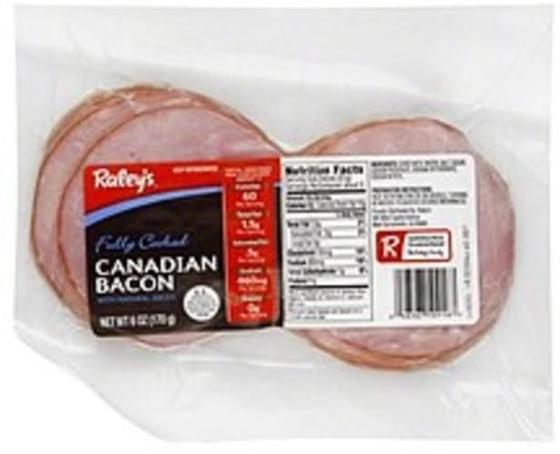 Raleys with Natural Juices Canadian Bacon 6 oz, Nutrition Information