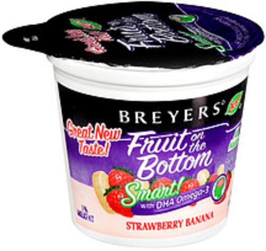 Breyers Fruit On The Bottom Strawberry Banana Yogurt 6 oz, Nutrition