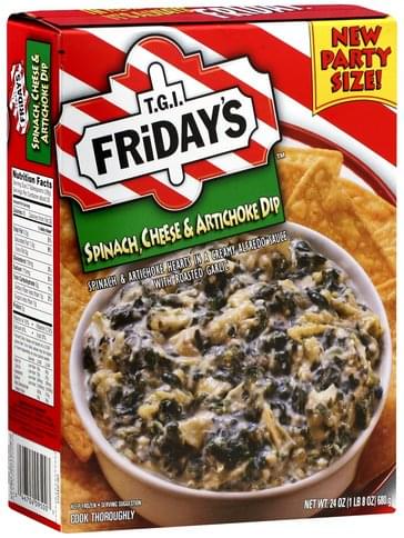 TGI Fridays Spinach, Cheese & Artichoke Dip - 24 oz, Nutrition
