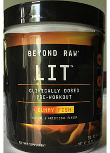 Beyond Raw Lit Pre Workout Gummy Fish 13 79 G Nutrition Information Innit