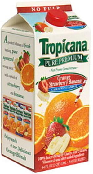 Tropicana with Calcium + Vitamin D, No Pulp Orange Strawberry Banana - 64 oz