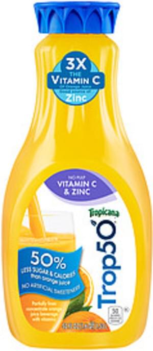 Trop50 Trop50 No Pulp Vitamin C & Zinc Tropicana Trop50 No Pulp Vitamin C & Zinc Orange Juice - 0