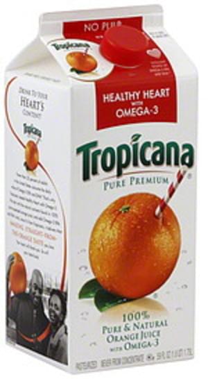 Tropicana No Pulp Orange With Omega 3 100 Juice 59 Oz