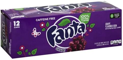 Fanta Grape Flavored, Fridge Pack Soda - 12 ea, Nutrition Information ...
