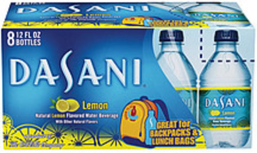 Dasani Purified Lemon 12 Oz Fridge Pack Water 8 pkg, Nutrition