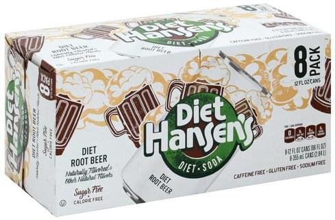HANSENS Diet Root Beer - 8 ea