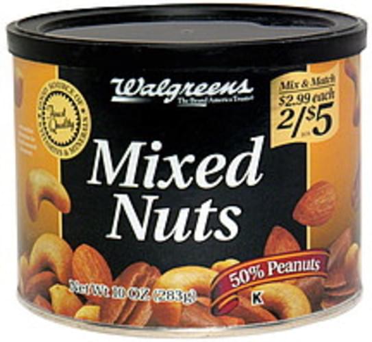 Walgreens PrePriced Mixed Nuts 10 oz, Nutrition Information Innit