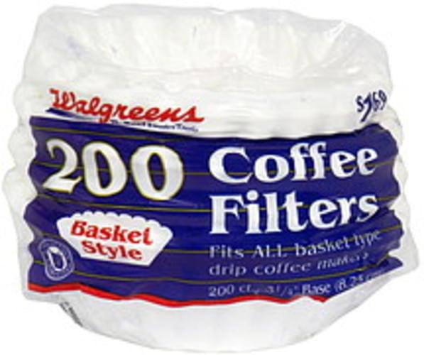 Walgreens Basket Style, PrePriced Coffee Filters 200 ea, Nutrition