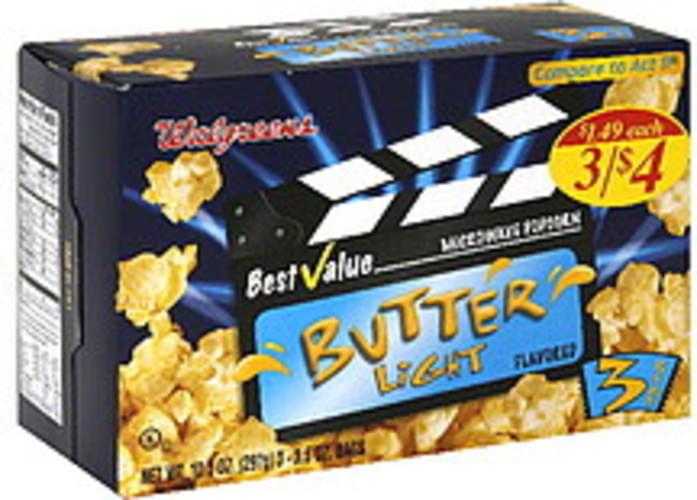 Walgreens Butter Light Flavored Microwave Popcorn 3 ea, Nutrition
