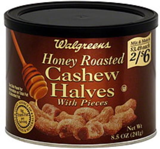 Walgreens with Pieces, Honey Roasted Cashew Halves 8.5 oz, Nutrition Information Innit