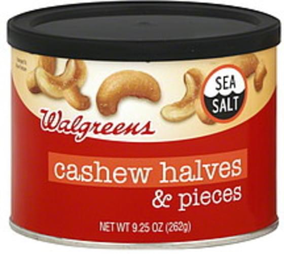 Walgreens Halves & Pieces, Sea Salt Cashews 9.25 oz, Nutrition Information Innit